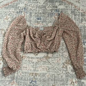 Floral long sleeev crop top